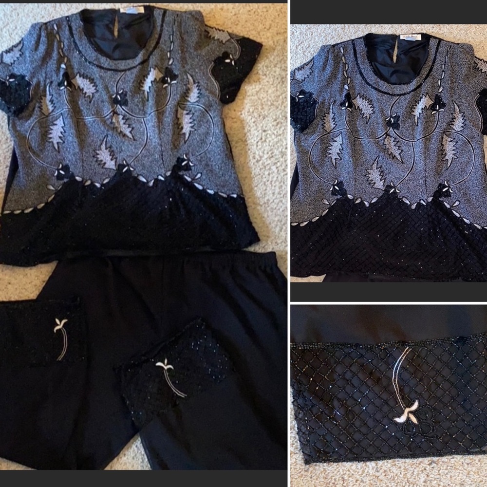 Vintage Silhouettes Beaded Pant Suit